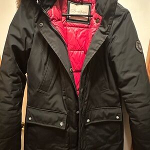 Calvin Klein Black Puffer Jacket with Red Lining